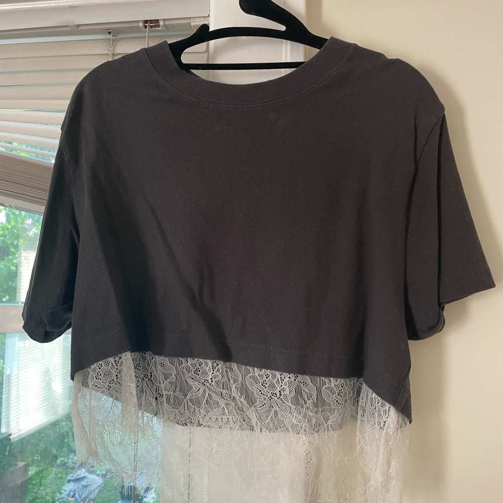 Urban Outfitters Lace Grey Crop Top